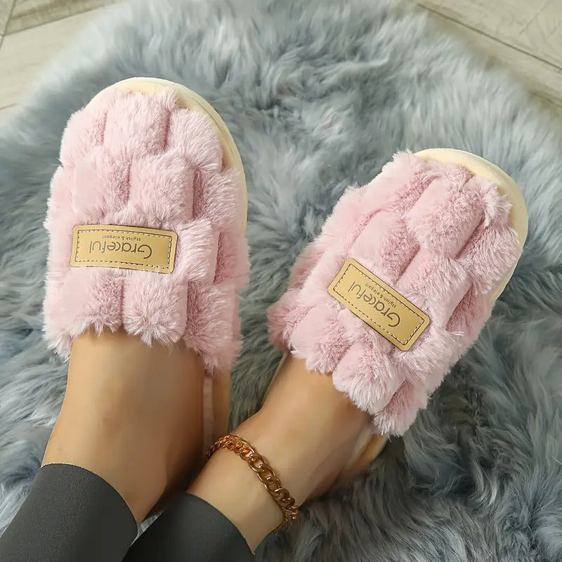 Women’s Elegant Plaid Flannel Slippers
