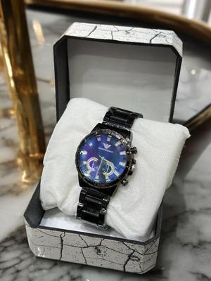 Men's Black Analogue Watch – Stylish Stainless Steel Wristwatch