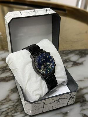 Men's Black Analogue Watch – Stylish Stainless Steel Wristwatch