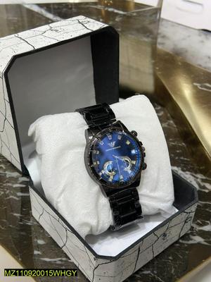 Men's Black Analogue Watch – Stylish Stainless Steel Wristwatch