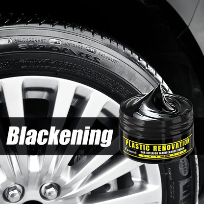 Automotive Plastic Repair & Shine Agent – Black Interior Panel Restorer, Scratch Fix & Tire Shine Cream