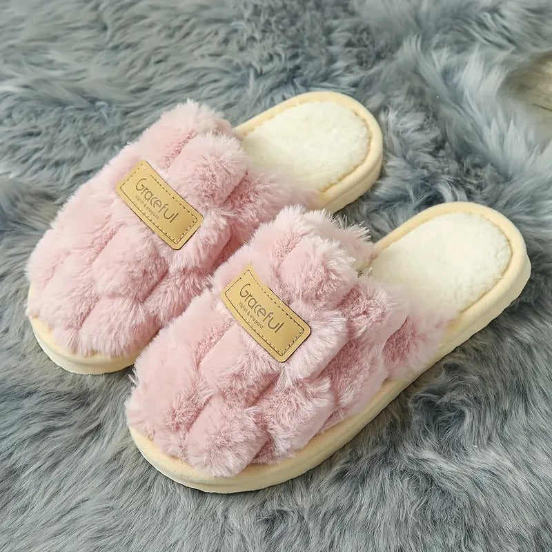 Women’s Elegant Plaid Flannel Slippers
