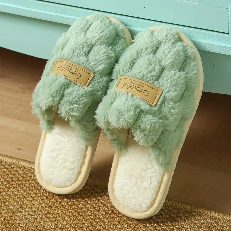 Women’s Elegant Plaid Flannel Slippers