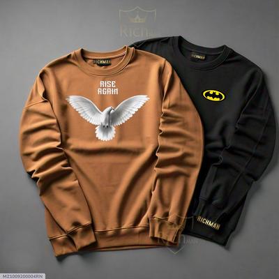 Men’s Fleece Printed Sweatshirt (Pack of 2) – Warm, Stylish & Comfortable